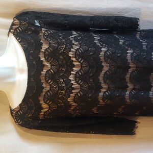 Jessica Howard Elegant Black Lace Midi Cocktail Dress Size 8